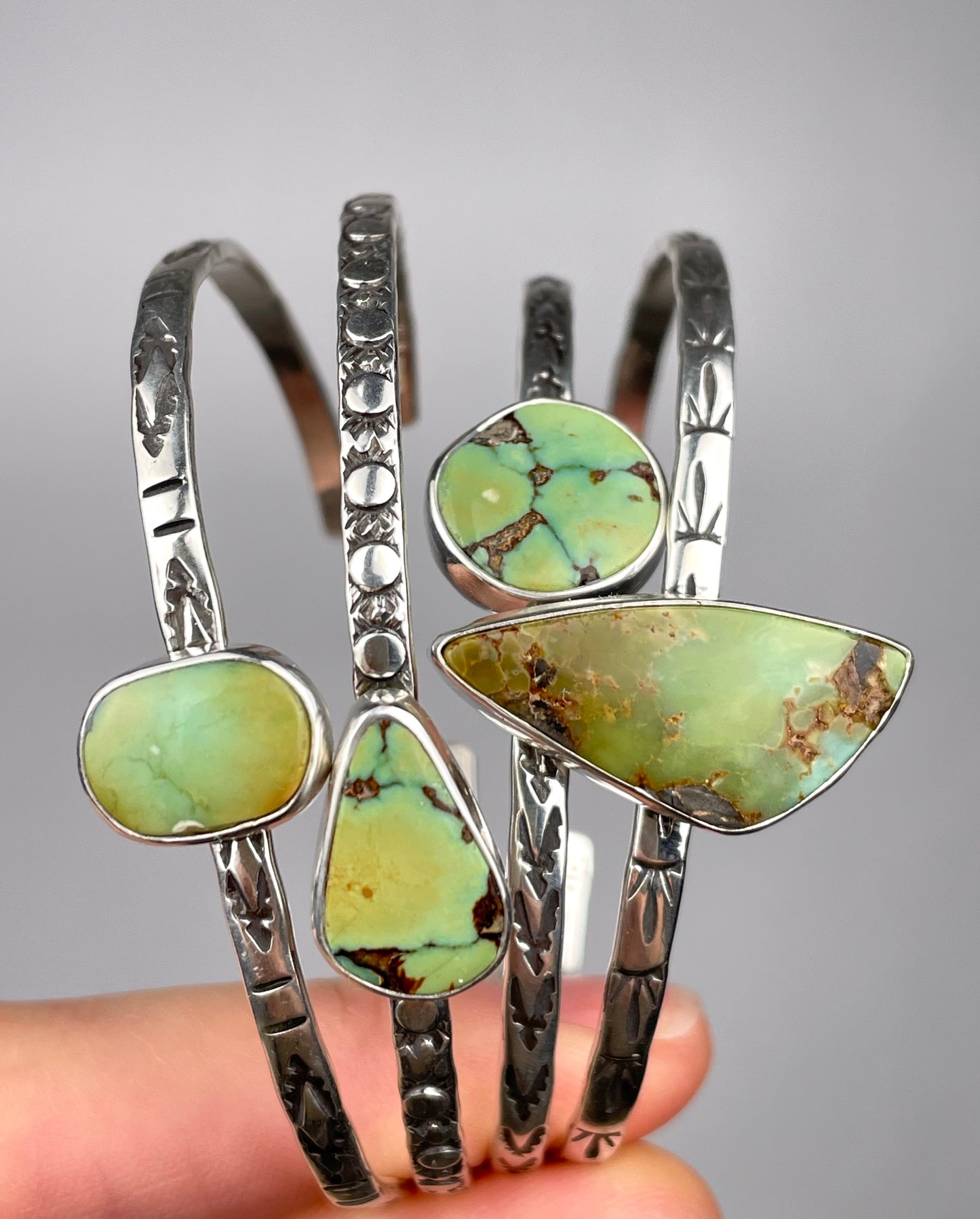 Sterling Silver Variscite Cuffs