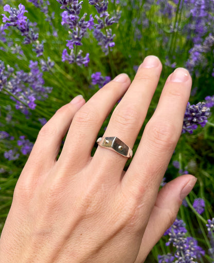 Sterling Silver and Gold detailed ring size 8