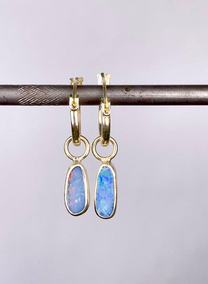 Australian Opal Huggie Hoop