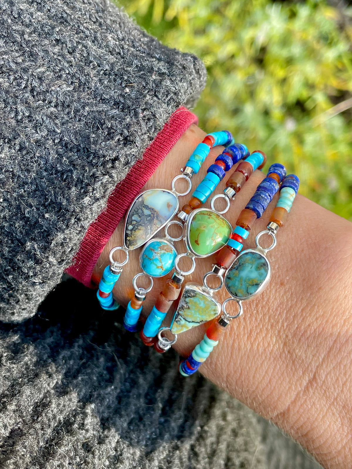 Kingman Turquoise beaded bracelet 1