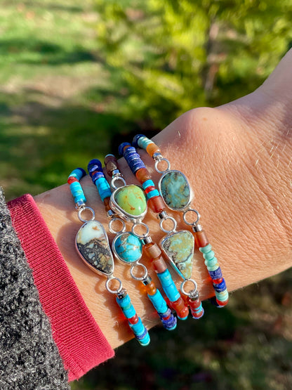 Kingman Turquoise beaded bracelet 1