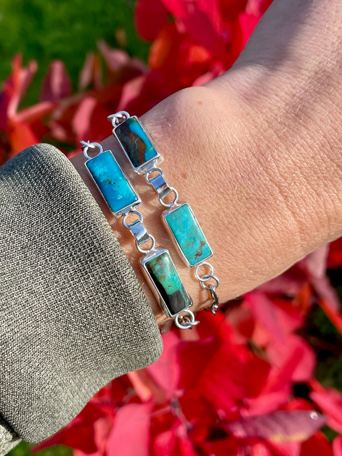 Double Turquoise chain bracelet 1