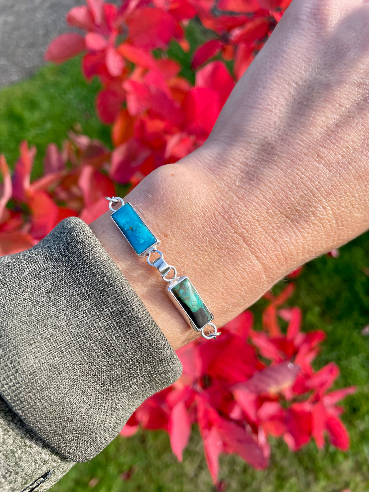 Double Turquoise chain bracelet 1