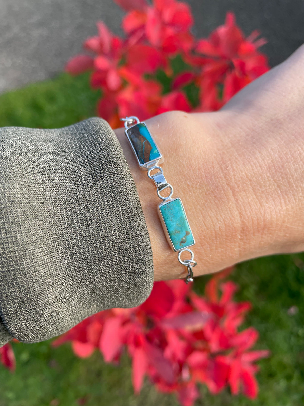 Double Turquoise chain bracelet 2