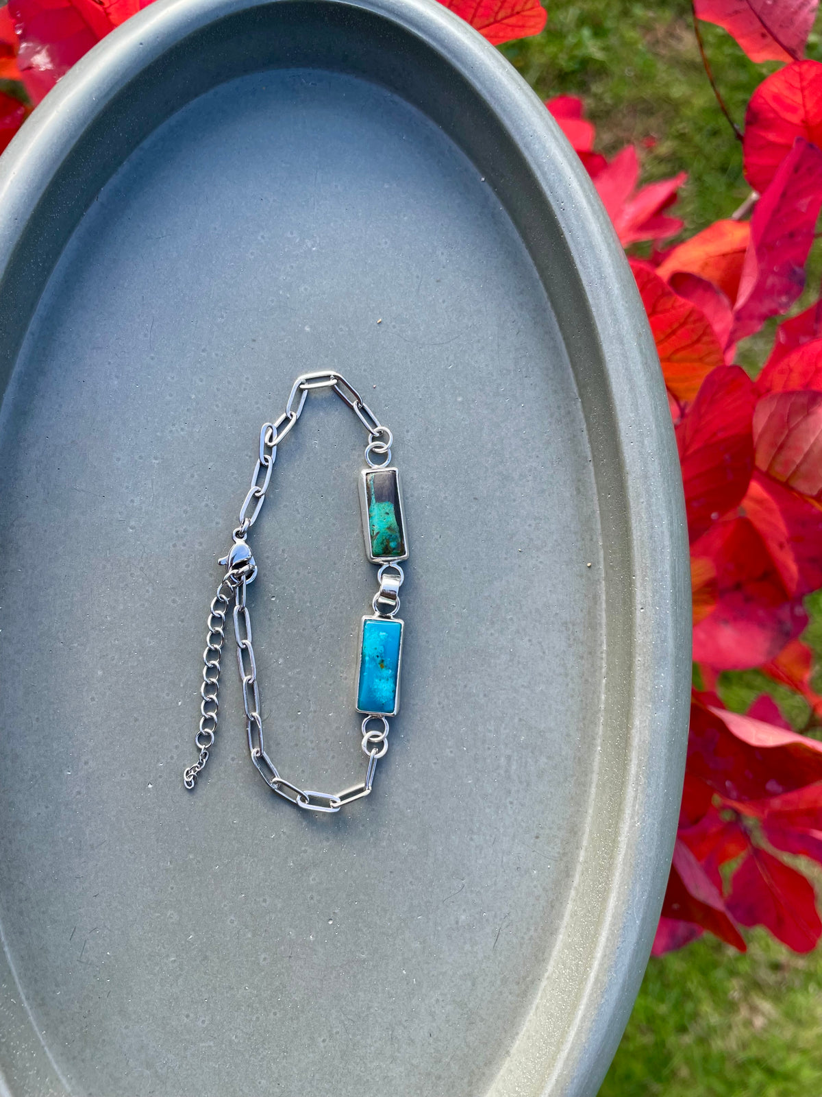 Double Turquoise chain bracelet 1