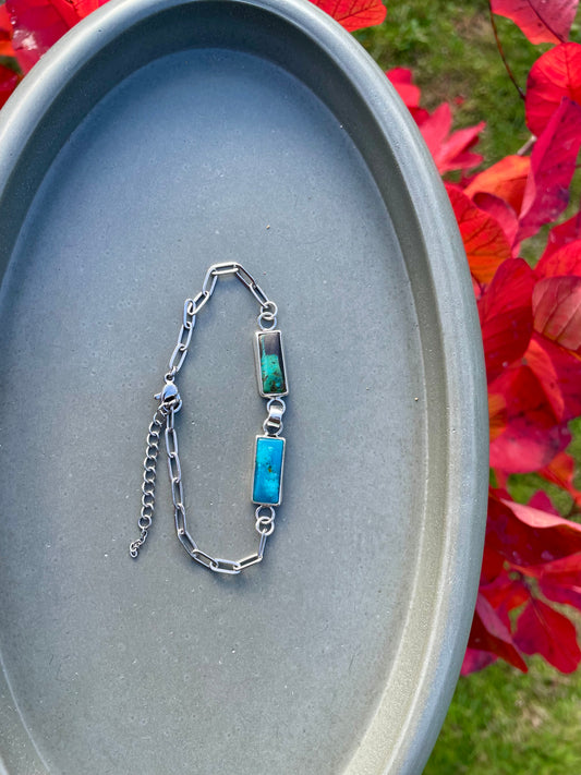 Double Turquoise chain bracelet 1
