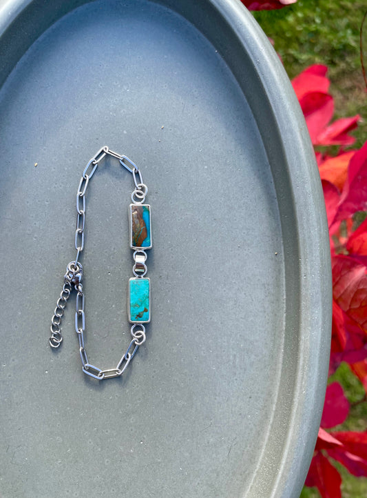 Double Turquoise chain bracelet 2