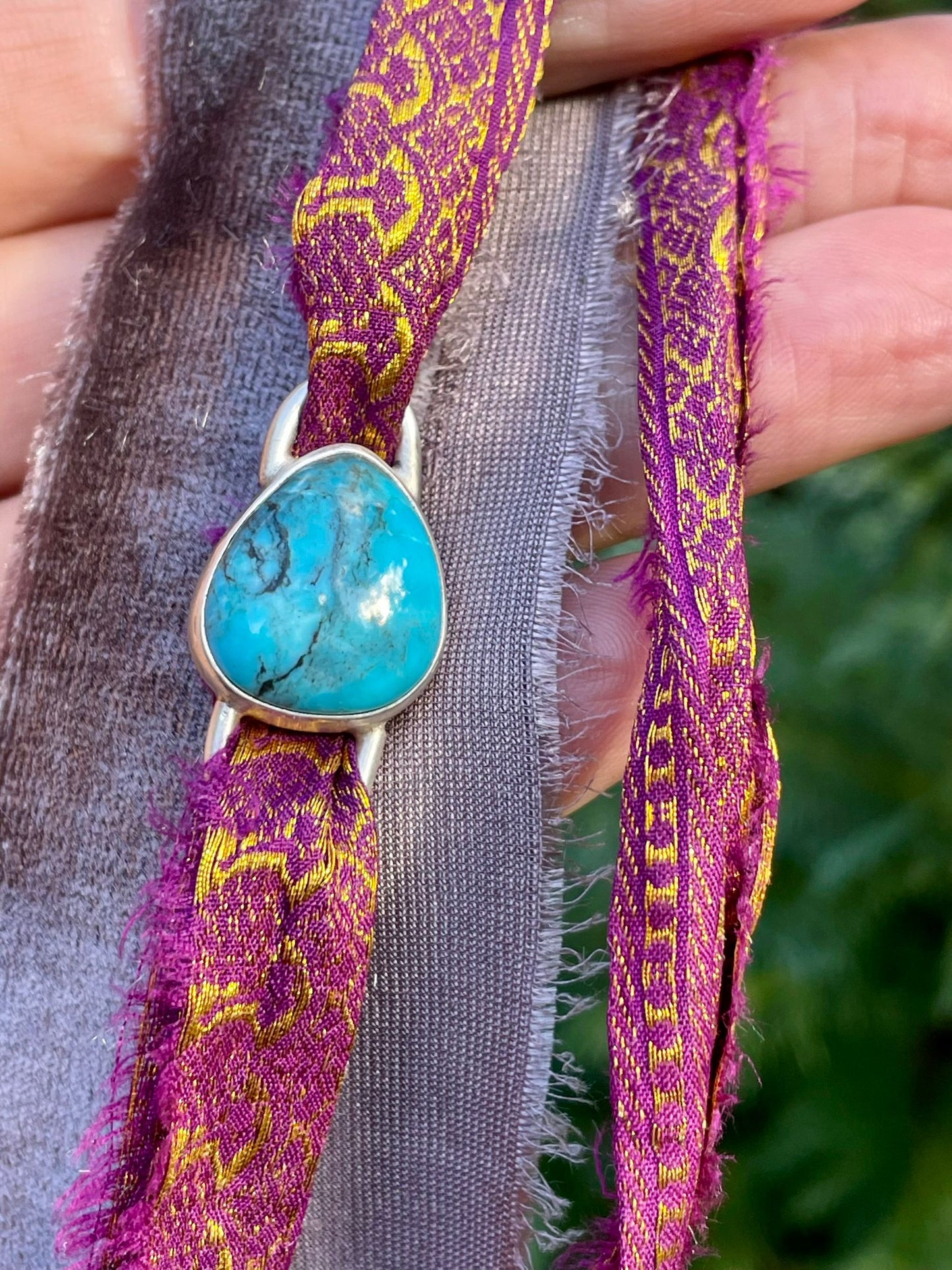 Kingman Turquoise - Wrap Around Stone Charm