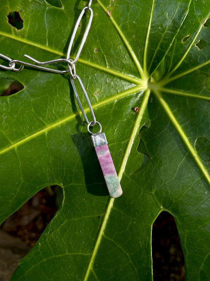 Nevada mined Variscite on a hand fabricated chain