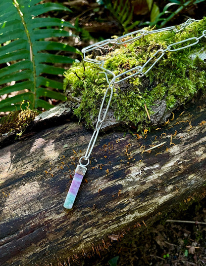 Nevada mined Variscite on a hand fabricated chain