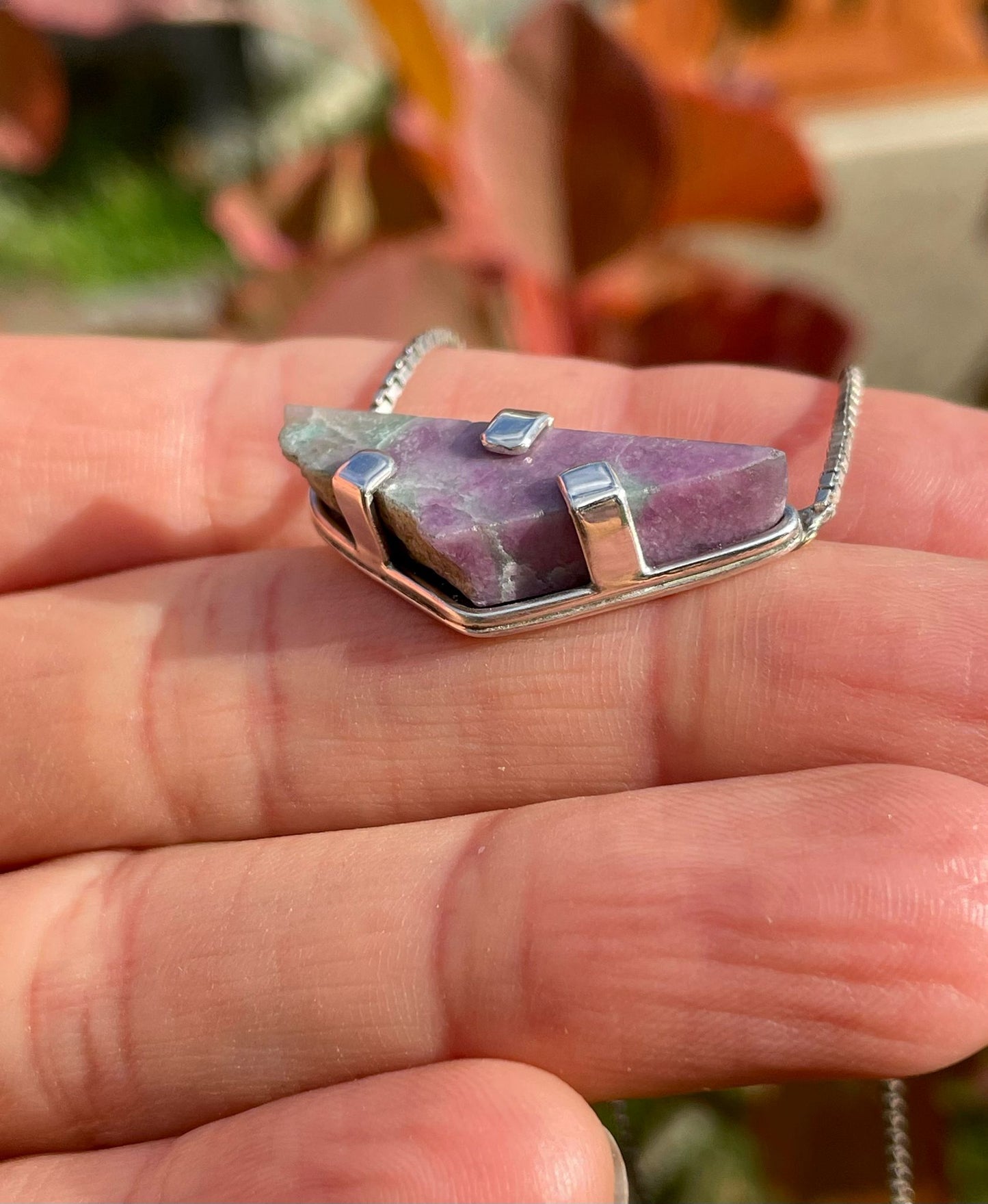 Prong set Variscite Necklace