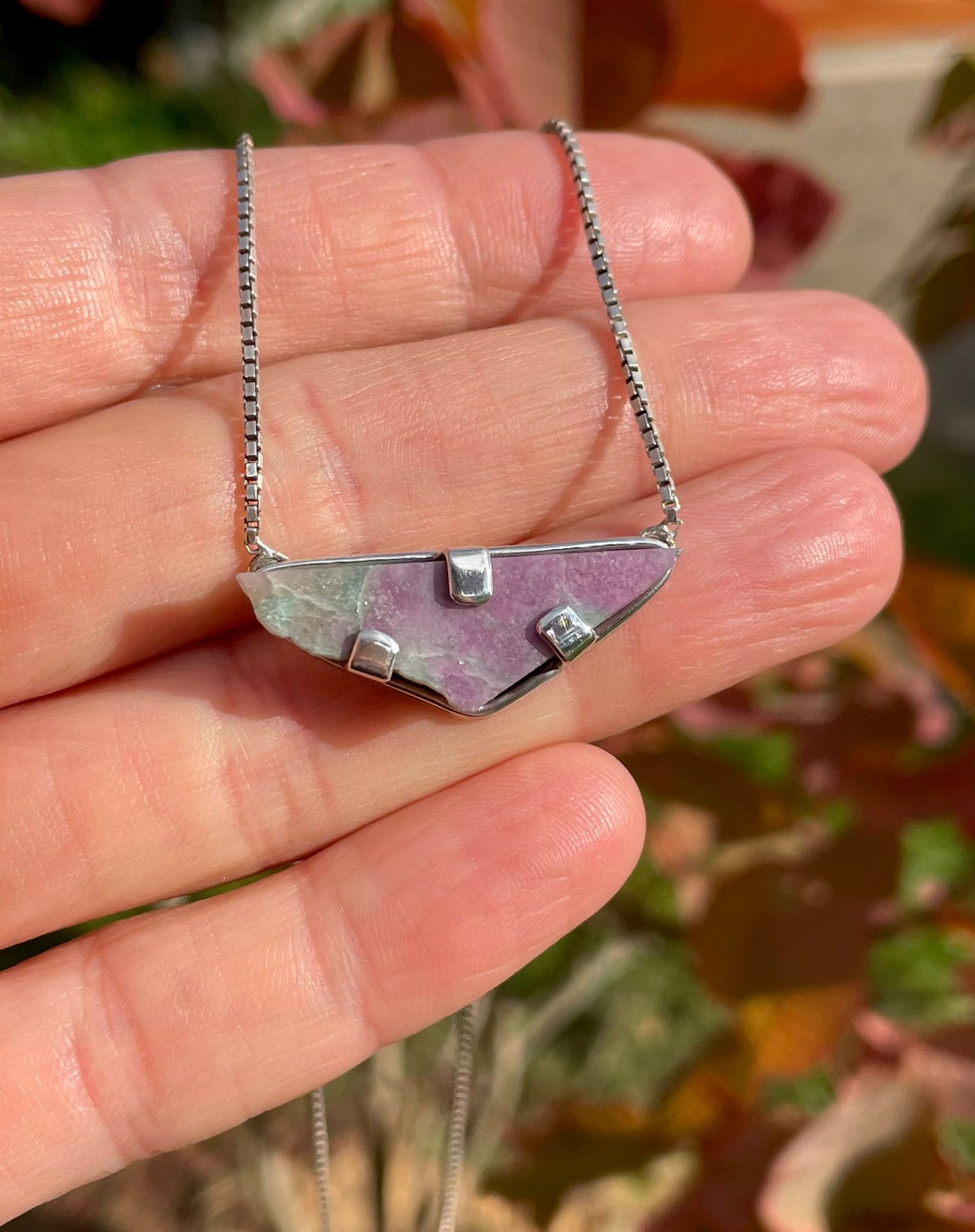 Prong set Variscite Necklace