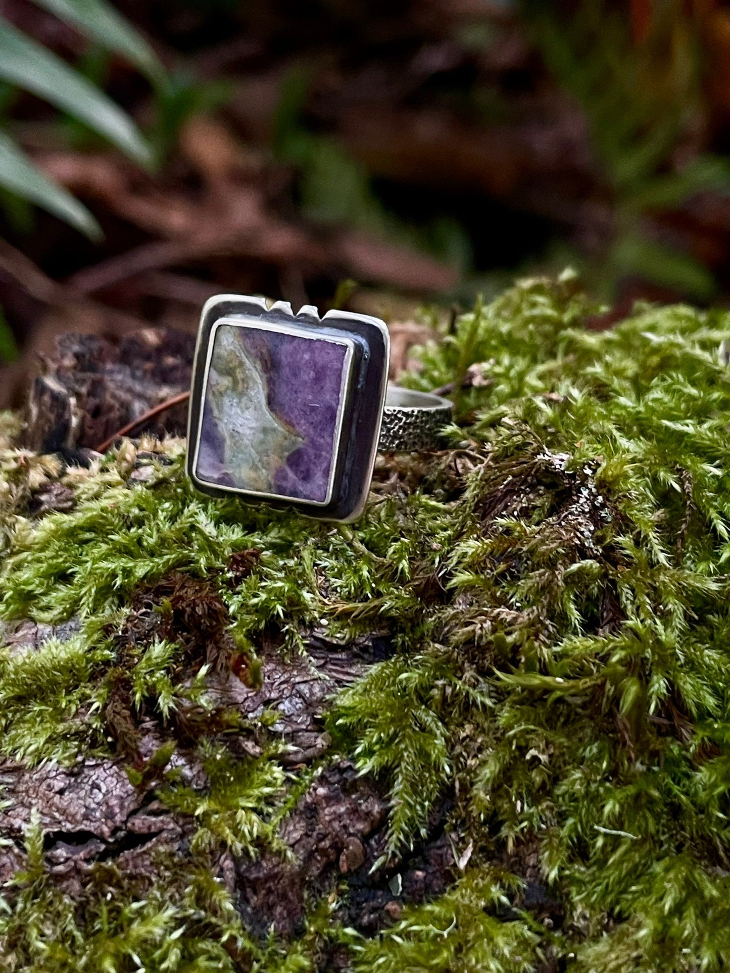 Purple inlay Variscite Ring