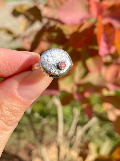 Recycled Sterling ring with Oregon Sunstone