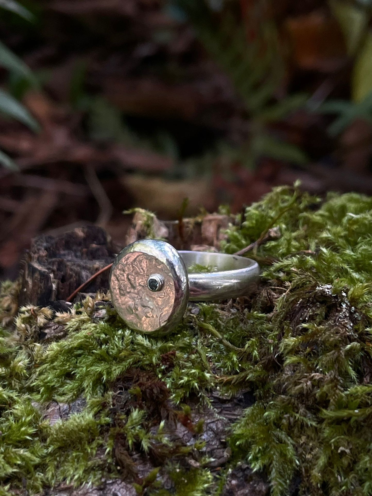 Recycled Sterling ring with Montana Sapphire