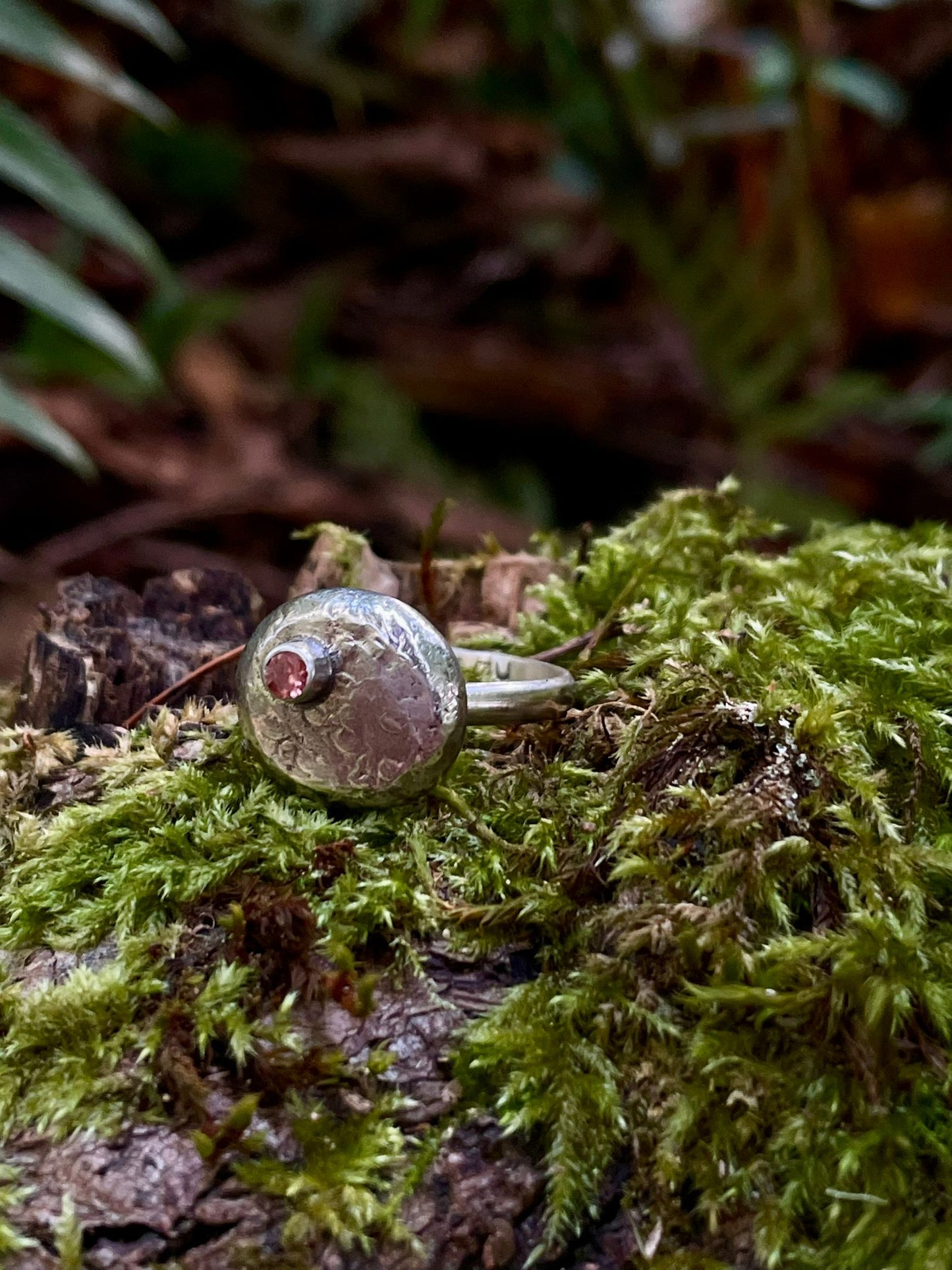 Recycled Sterling ring with Oregon Sunstone