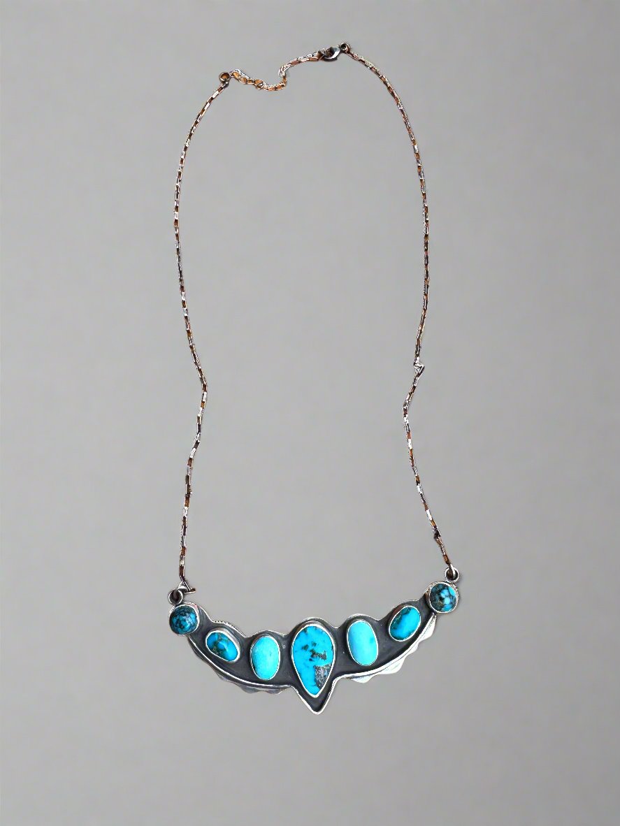 Seven Stone Turquoise Statement Necklace