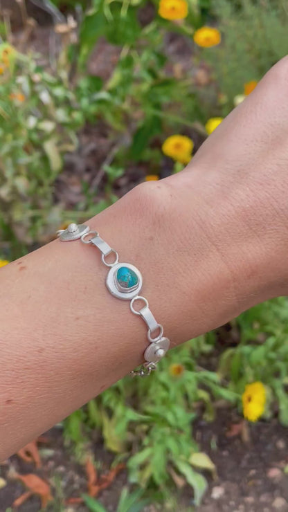 Handcrafted Turquoise Bloom Bracelet