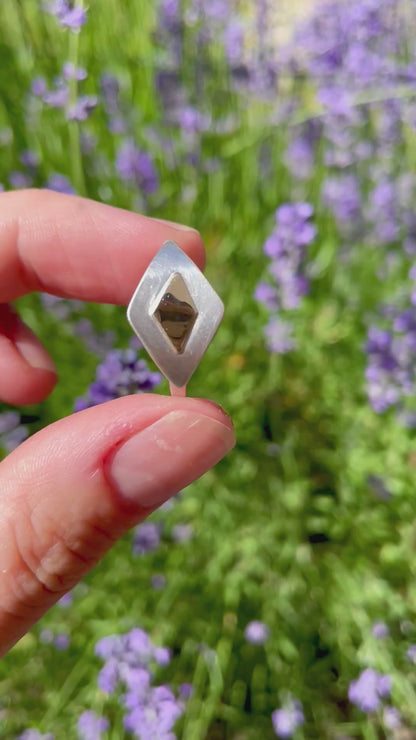 Sterling and 10k Gold Shield Ring size 9