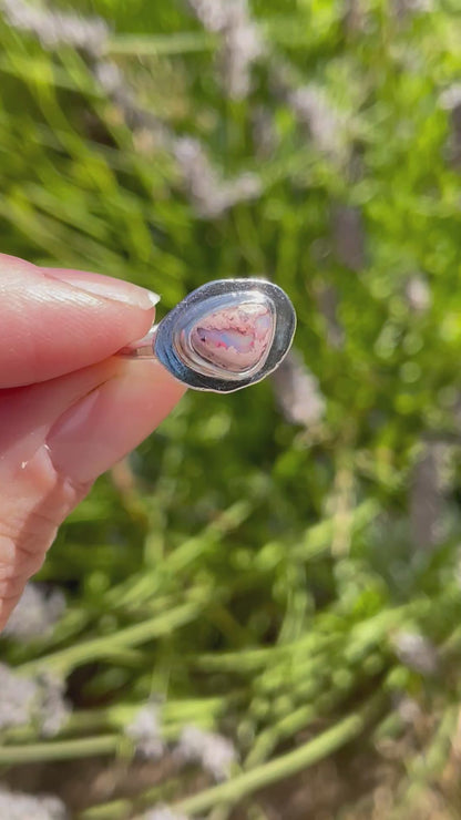 Recycled Mexican Fire Opal Ring size 7
