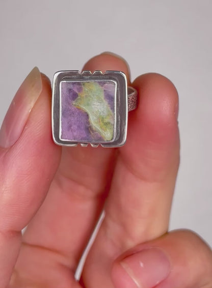 Purple inlay Variscite Ring