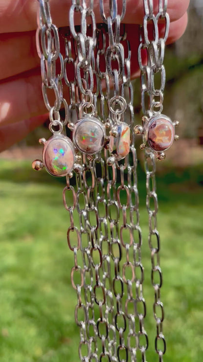 Mexican Fire Opal Chain Necklace 3