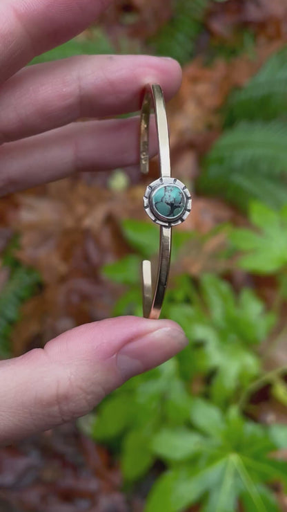 Mixed metal Turquoise Cuff 3