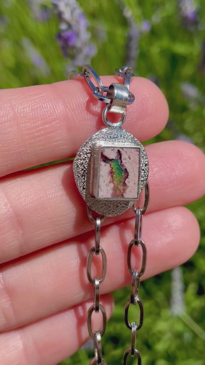 Mexican Fire Opal inlay Pendant 1