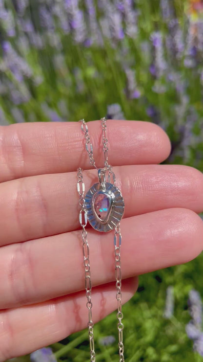 Recycled Mexican Fire Opal necklace 2