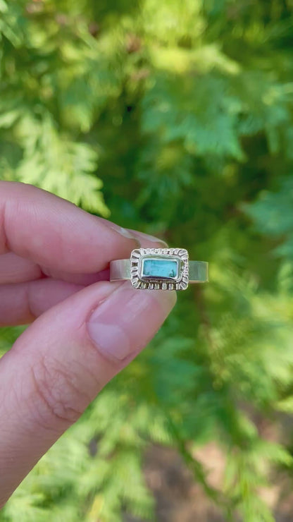 14k Gold and Sterling Tourmaline Ring size 8