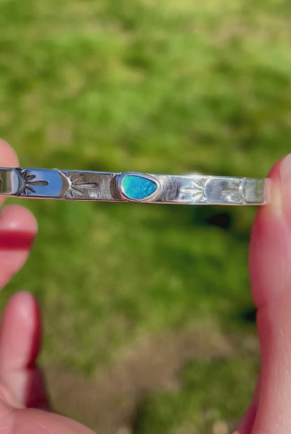 Australian Opal Sterling Silver Cuff
