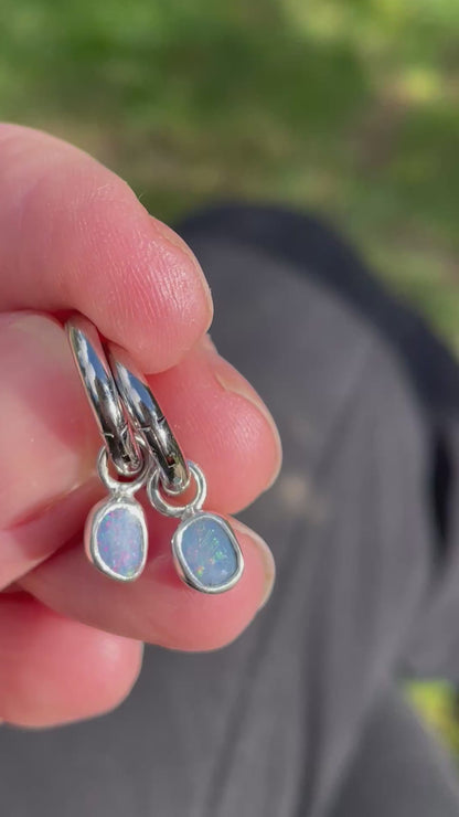 Australian Opal Huggie Hoop 4