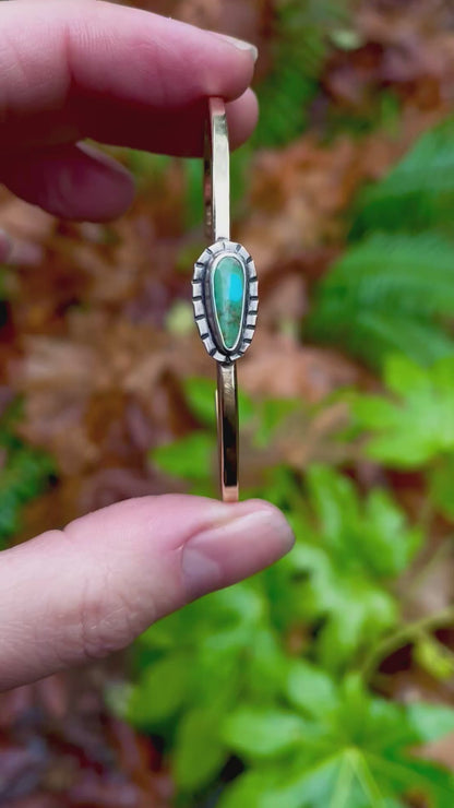 Mixed metal Turquoise Cuff 2