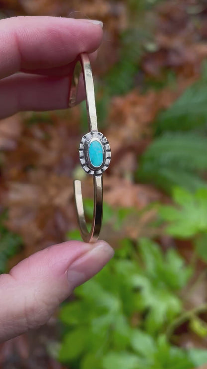 Mixed metal Turquoise Cuff 6