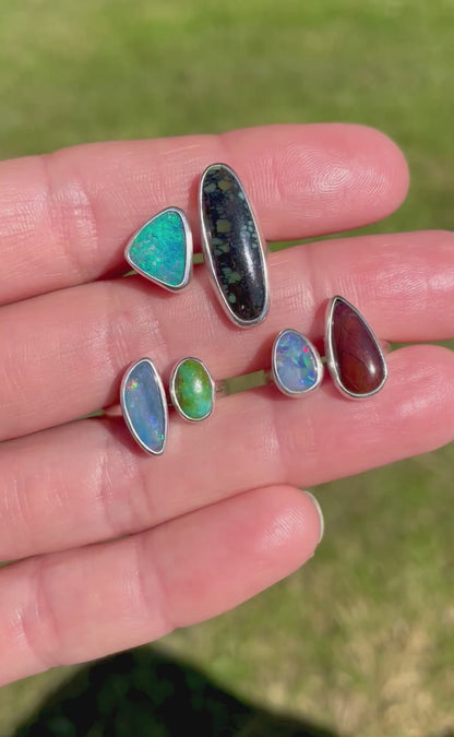Opal and Jasper split ring size 6.5-7.5