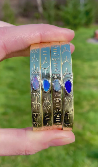 Australian Opal Brass Cuff 2