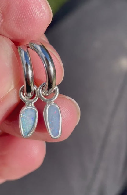 Australian Opal Huggie Hoop 2