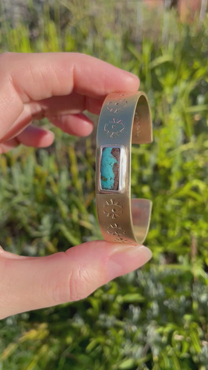 Mixed metal Turquoise Cuff 3