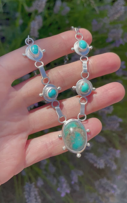 Handcrafted Turquoise Bloom Necklace