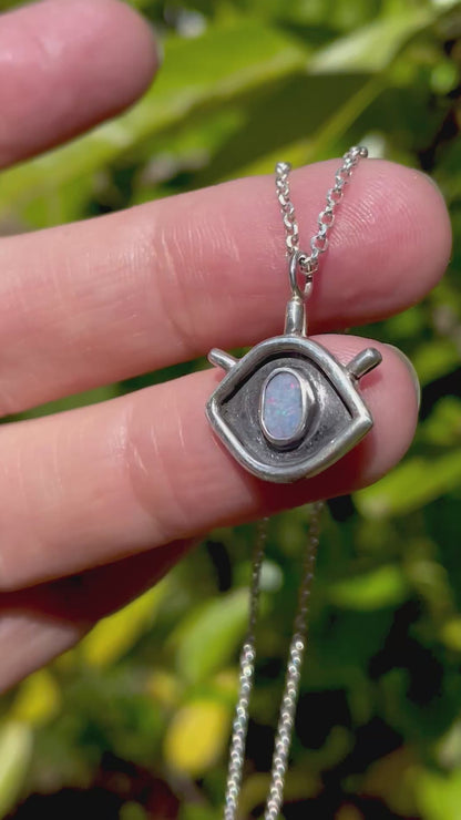 Evil eye Talisman Opal Necklace