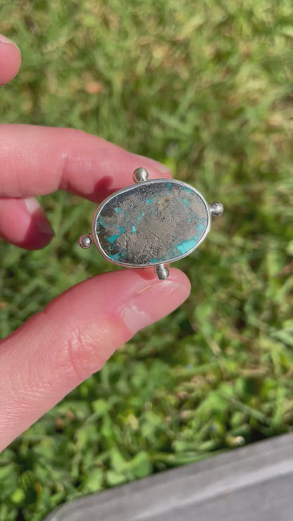 Turquoise compass Ring Size 8.5