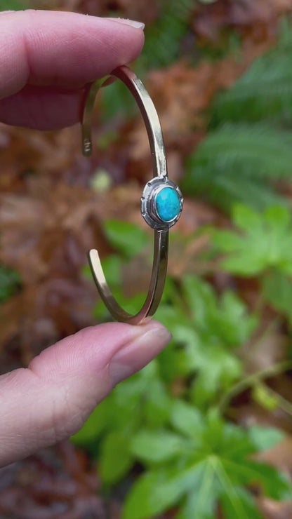 Mixed metal Turquoise Cuff 5