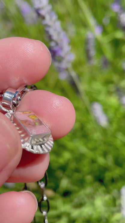 Mexican Fire Opal inlay Pendant 2