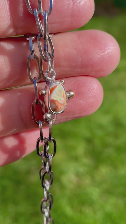 Mexican Fire Opal Chain Necklace 1