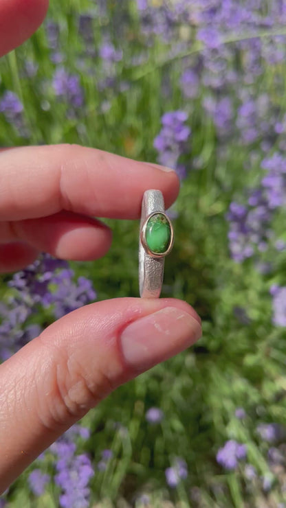 Sonoran Gold Turquoise in Sterling and 14k Gold size 8