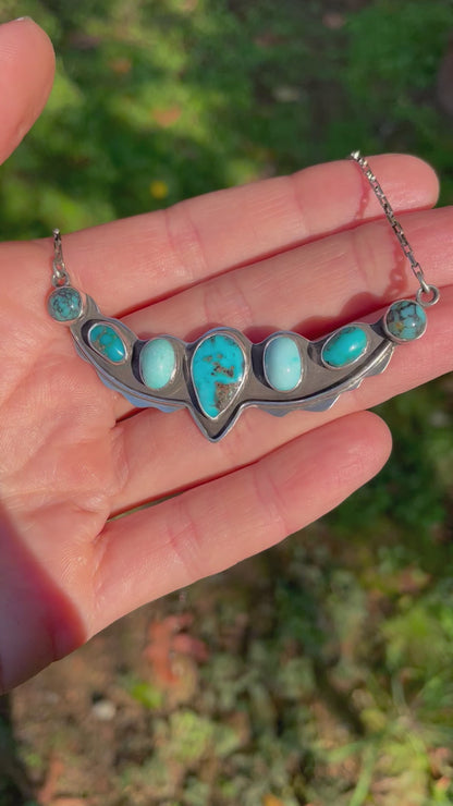 Seven Stone Turquoise Statement Necklace