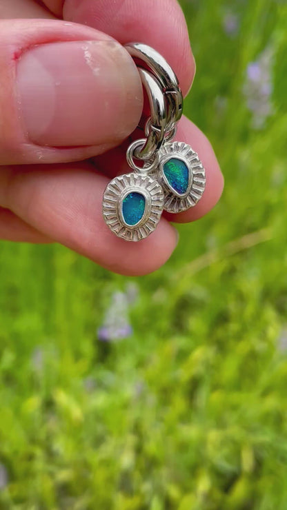 Australian Opal Huggie Hoops 1