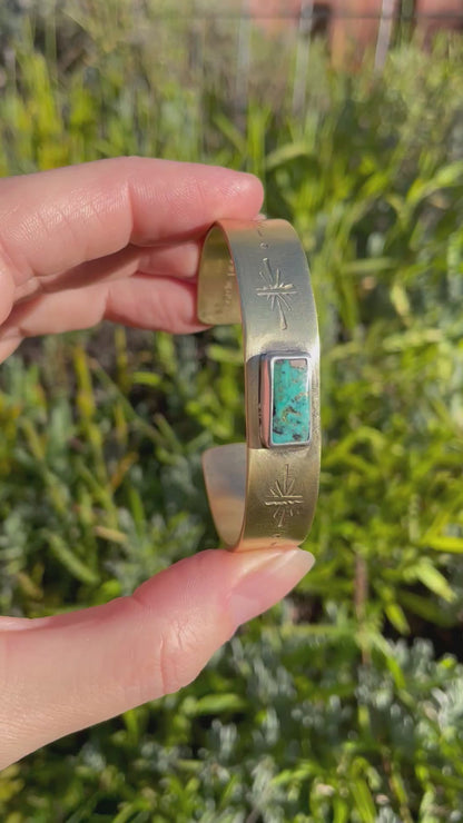 Mixed metal Turquoise Cuff 4