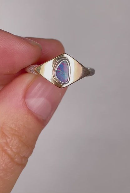 10k Gold and Sterling Opal Ring