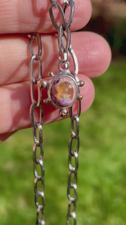 Mexican Fire Opal Chain Necklace 3